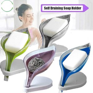 Leaf Shape Soap Box Bathroom Soap Holder Bathroom Kitchen Dish Storage 2 pcs