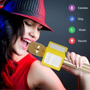 WS-858 Wireless Bluetooth Handheld Portable Karaoke Mic Speaker